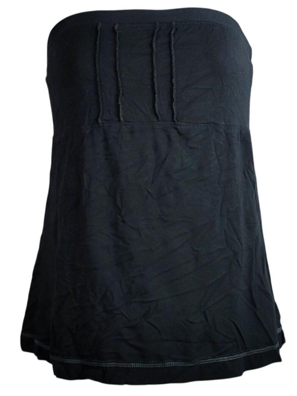 Mossimo Tube Top Black Medium Pullover Reverse Seam Sleeveless Festival READ